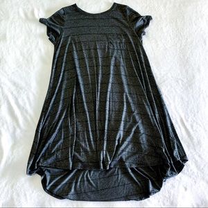Black and Grey Striped Lularoe Jessie Dress